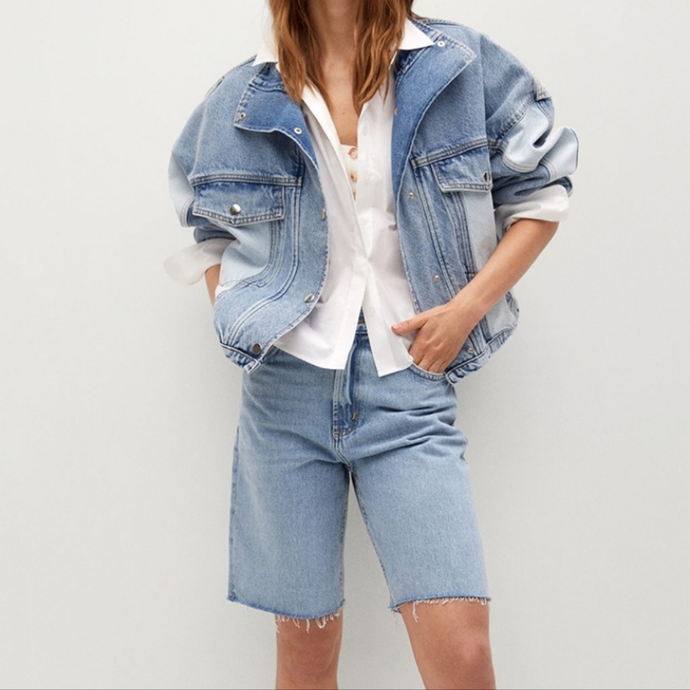 Mango denim Bermuda shorts Size 6 EUC